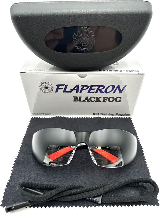 Flaperon Black Fog Foggles for Pilot Training, Adjustable Band, Embossed Hard - Image 2