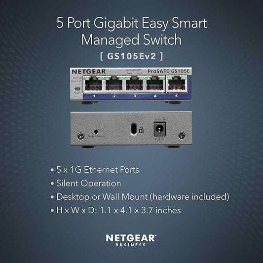 NETGEAR 5-Port Gigabit Ethernet Easy Smart Managed Switch - Image 2