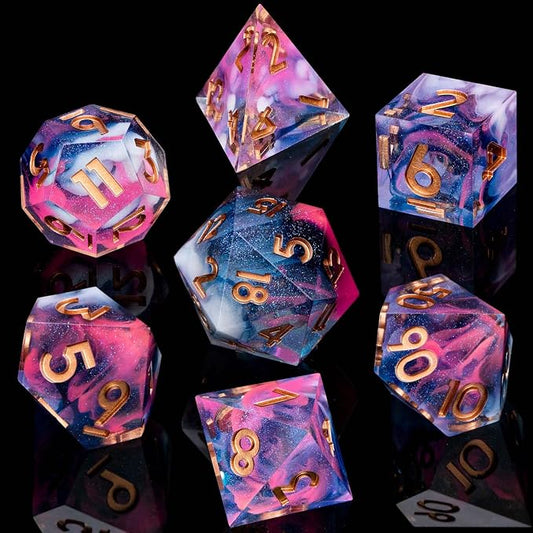 ARUOHHA Sharp Edges Dice Set DND Resin Lightning Dice - Image 2