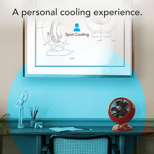 Vornado VFAN™ Mini Fan, Classic Vintage Circulator, Retro Metal Air Circulator - Image 2