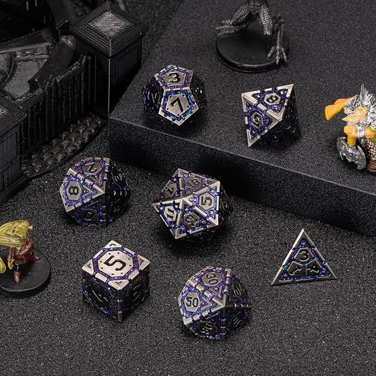 Metal D&D Dice Set, Polyhedral Metallic Dice - Image 2