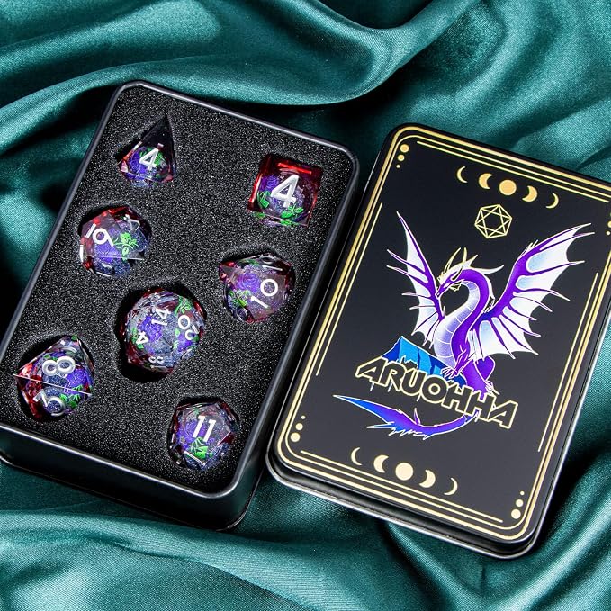 ARUOHHA Liquid Core DND Dice Set, Vampire Sharp Edged Dragons Dice Compatible - Image 5