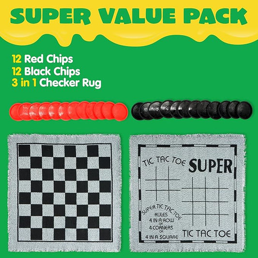 3-in-1 Vintage Giant Checkers, - Image 2