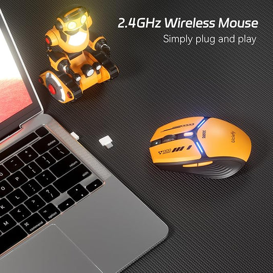 Uciefy V19 Wireless Mouse, 2.4GHz Rechargeable Mouse LED - Image 2