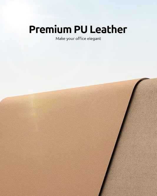 YSAGi Leather Desk Pad Protector, Office Mat, Large Mouse Pad, Non-Slip PU - Image 2