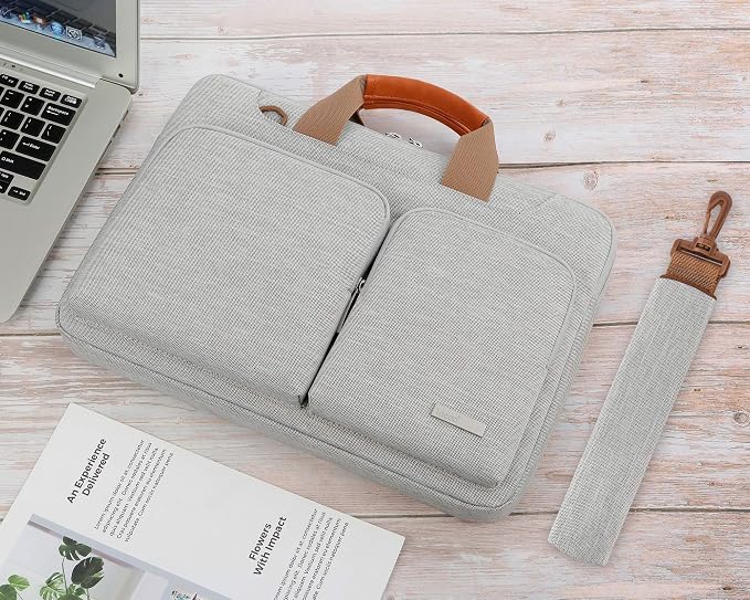 Lacdo 360° Protective Laptop Shoulder Bag, 14 Inch Laptop Sleeve Case - Image 7