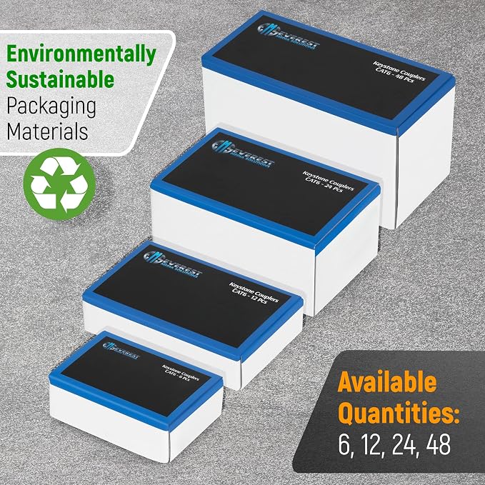 Everest 48-Pack RJ45 CAT6 Keystone Coupler - Image 7