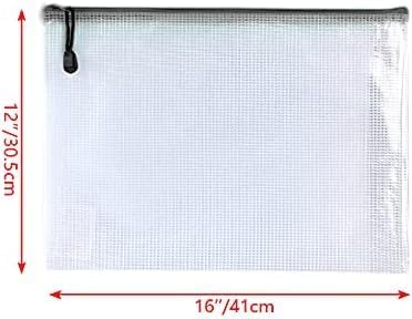Oaimyy-24 Pcs Plastic Mesh Zipper Pouch Document Folders Bag Zip File Folders - Image 2
