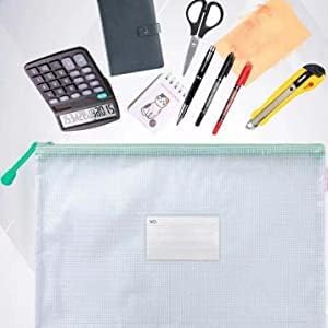Oaimyy-24 Pcs Plastic Mesh Zipper Pouch Document Folders Bag Zip File Folders - Image 5