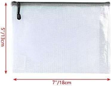 Oaimyy-20 PCS-5" x 7"-Mesh Zipper Pouch, Plastic Zip File Folders Puzzle Bags - Image 2