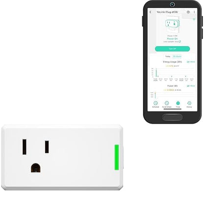 YoLink Smart Energy Plug 15A – 1/4 Mile LoRa Range, High-Power Devices by YoLink