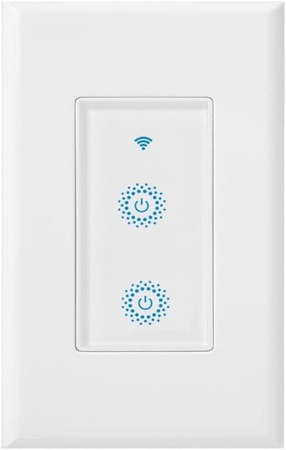 Nexete Smart Wi-Fi Double Light Switch, 2 in1 Single Pole Switch Compatible by Nexete