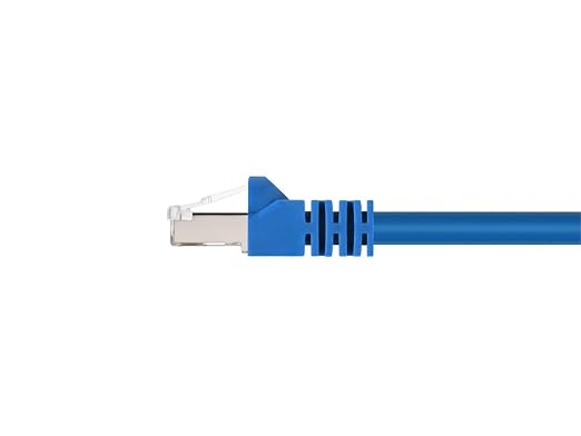 Monoprice Cat6A 2ft Blue Patch Cable Double Shielded 26AWG 10G Pure Bare Copper - Image 2
