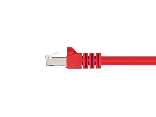 Monoprice Cat6A 10ft Red Patch Cable Double Shielded 26AWG 10G Pure Bare Copper - Image 2