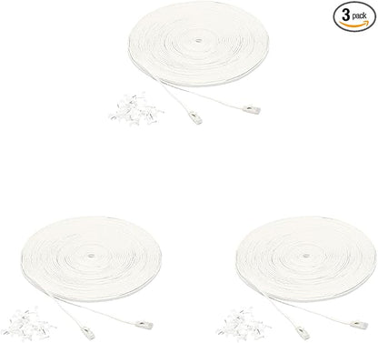 Amazon Basics Cat 6 Ethernet RJ45 10Gbps Flat Network Cable, 100ft Snagless by AmazonBasics