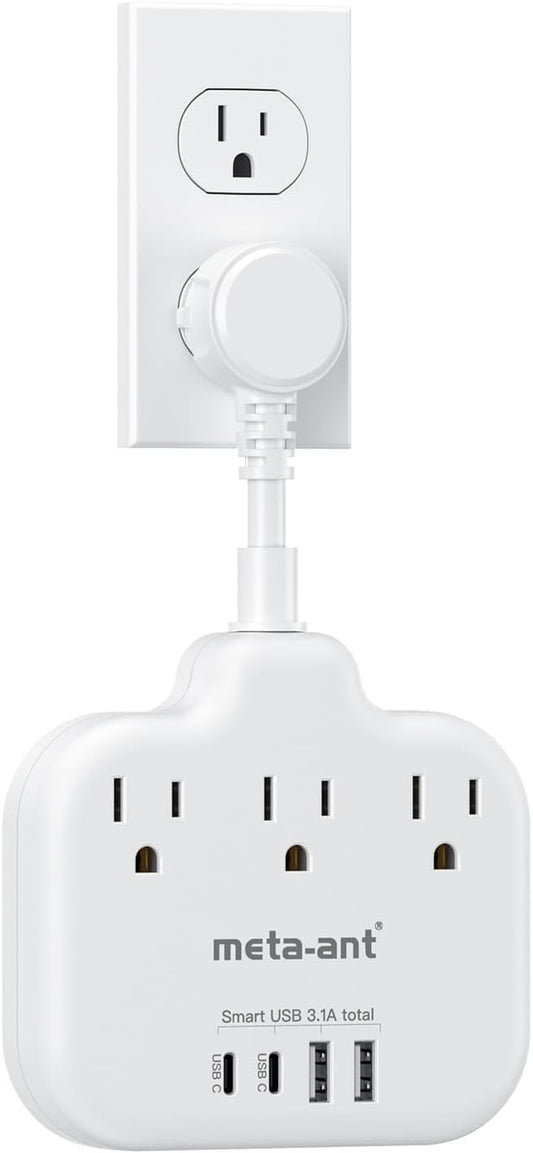 Short Extension Cord 2 inch, Short Cord Power Strip by meta-ant