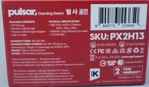 Pulsar Gaming Gears X2H mini Wireless Gaming Mouse, Limited Color Edition - Image 11