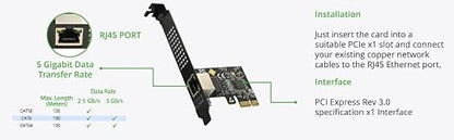 IO CREST 5.0GB PCIe Network Card – PCIe to 5.0 Gigabit Ethernet Network Card - Image 8