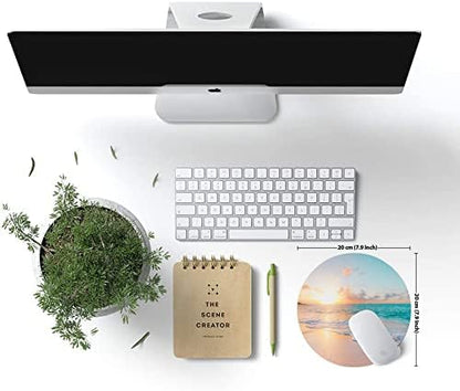 Round Mouse Pad, Beach Customized Premium-Textured Mouse Mat, Washable Mousepads - Image 6