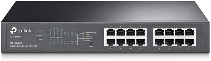 TP-Link TL-SG1016PE | 16 Port Gigabit PoE Switch | Easy Smart Managed | 8 PoE+ by TP-Link