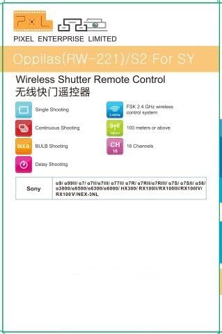 Pixel 2.4GHz Digital Wireless Remote Control S2 Remote Shutter Release - Image 10