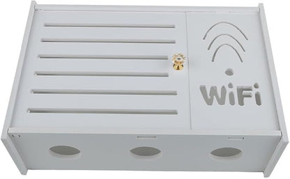 White Plastic Router Storage Box, Wall Mount Cable Organizer - Image 8