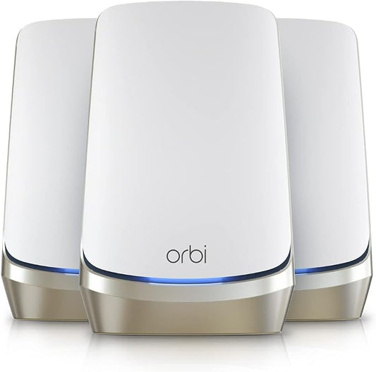 NETGEAR RBKE963-100NAR Orbi 960 Series AXE11000 Quad-Band Mesh Wi-Fi 6E System by Amazon+Renewed