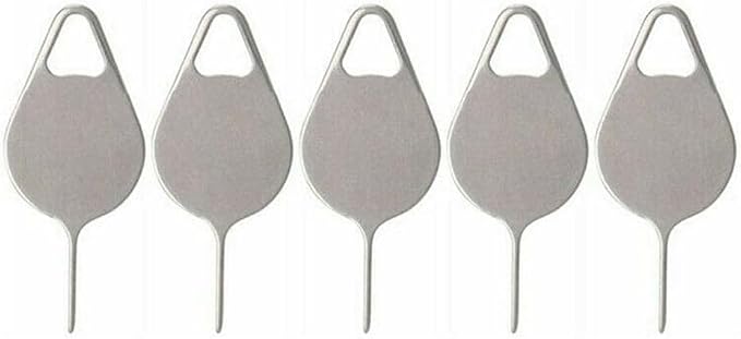 5 Pcs Silver Card Needle, Sim Card Tray Opening Removal Tool, Eject Pin Tool by Unknown