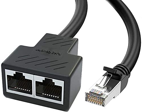 1 to 2 Port RJ45 Network Ethernet Adapter Splitter, lezaface E-thernet Splitter - Image 2