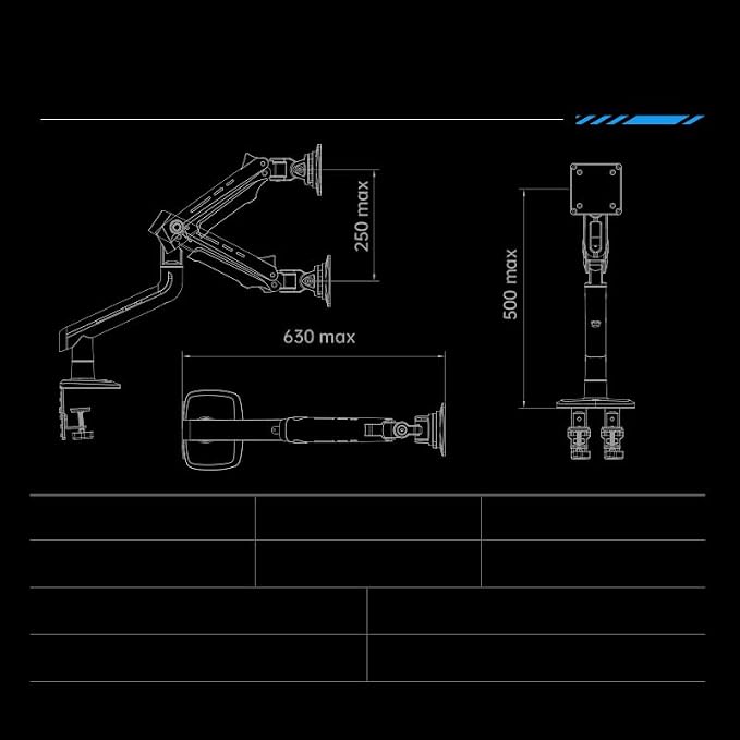 Gaming Monitor Arm for Flat/Ultrawide/Curved Monitors 32 to 60 inch, Heavy Duty - Image 9