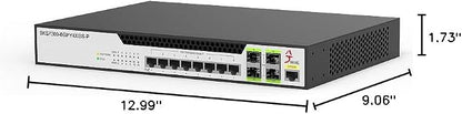 12-Port 2.5G L2 Managed POE Switch, 8xRJ45 Ports and 4x10G SFP+, 124W Power - Image 8