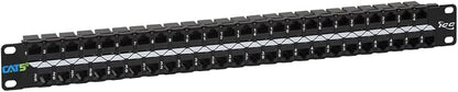 ICC CAT5e Feed-Through Patch Panel, 48 Port, 1U Rackmount, RJ45 Ethernet Patch by ICC