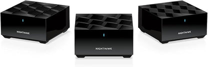 NETGEAR Nighthawk Tri-Band Whole Home Mesh WiFi 6 System – Router + 2 Satellite by NETGEAR