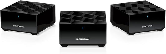 NETGEAR Nighthawk Tri-Band Whole Home Mesh WiFi 6 System – Router + 2 Satellite by NETGEAR