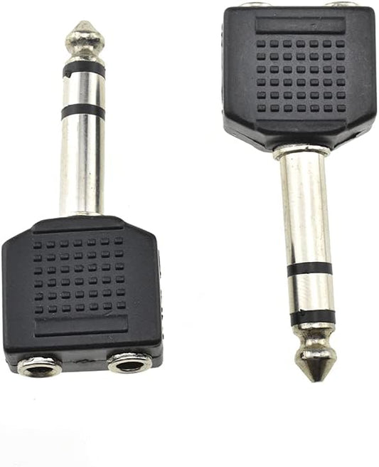 Hahiyo 3.25 M-2x6.35 F-TRS Stereo Plug Interconnect Audio One Male 6.35mm and by HAHIYO