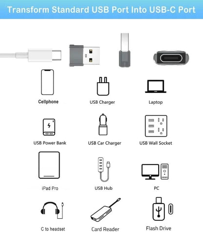 USB C to USB Adaptor 5 Pack, USB to USB C Adapter, Type C Male to A Female - Image 7
