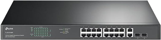 TP-Link TL-SG1218MP 16 Port Gigabit PoE Switch 16 PoE+ Ports @250W, w/ 2 Uplink by TP-Link