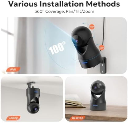 owltron Indoor Security Camera, 360 Pan/Tilt Home Cameras - Image 3