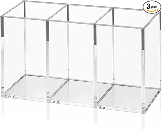 NIUBEE Acrylic Pen Holder 3 Compartments by NIUBEE