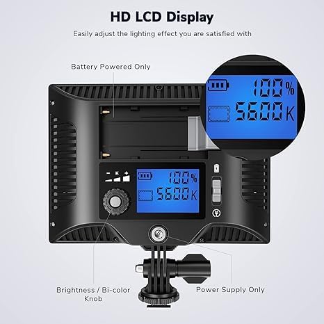 2-Pack Key Light Panel Kit, LED Video Light Dimmable Bi-Color 3200-5600k Video - Image 4