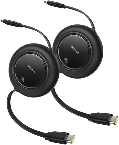 Baseus USB C Cable, 100W 2-Pack 6.6ft Retractable USBC to USBC Fast Charging by Baseus