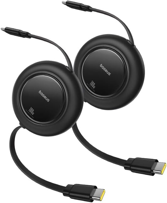 Baseus USB C Cable, 100W 2-Pack 6.6ft Retractable USBC to USBC Fast Charging by Baseus