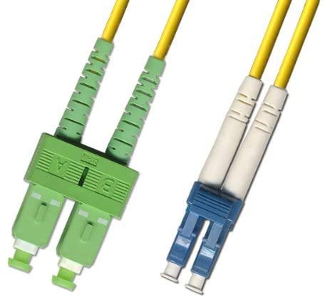 50M - Singlemode Duplex Fiber Optic Cable - LC/UPC to SC/APC by UltraSpecCables
