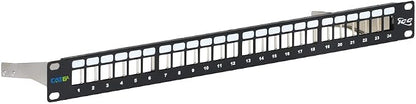 ICC 24-Port Blank Keystone Shielded 1U Patch Panel by ICC