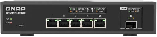 QNAP 5-Port Multi-Gig 10GbE Lite-Managed Network Switch – 4× 10/5/2.5/1G RJ-45 by QNAP