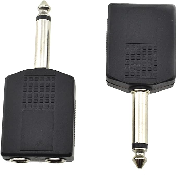 Hahiyo 6.35 M-2x6.35 F-TS Stereo Plug Interconnect Audio One Male 6.35mm and by HAHIYO