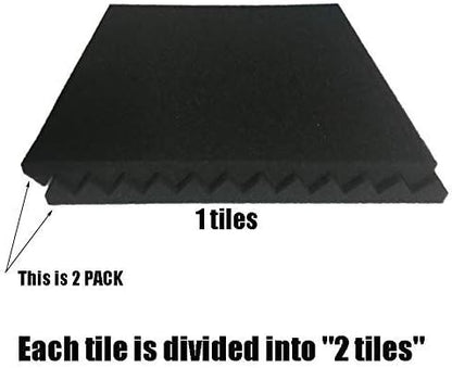 96 Pack Black/RED 12 "X 12 "X1" Acoustic Panels Studio Soundproofing Foam Wedge - Image 6