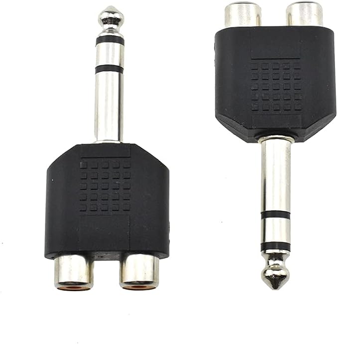 Hahiyo 3 M-2x6.35 RCA F-TRS Stereo Plug Interconnect Audio One Male 6.35mm and by HAHIYO