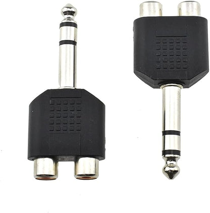 Hahiyo 3 M-2x6.35 RCA F-TRS Stereo Plug Interconnect Audio One Male 6.35mm and by HAHIYO