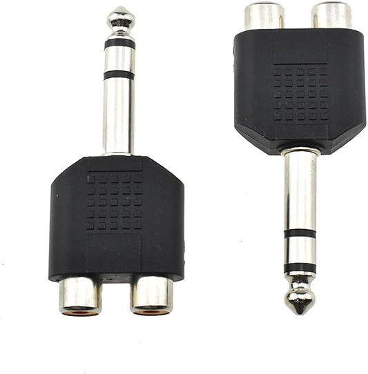 Hahiyo 3 M-2x6.35 RCA F-TRS Stereo Plug Interconnect Audio One Male 6.35mm and by HAHIYO